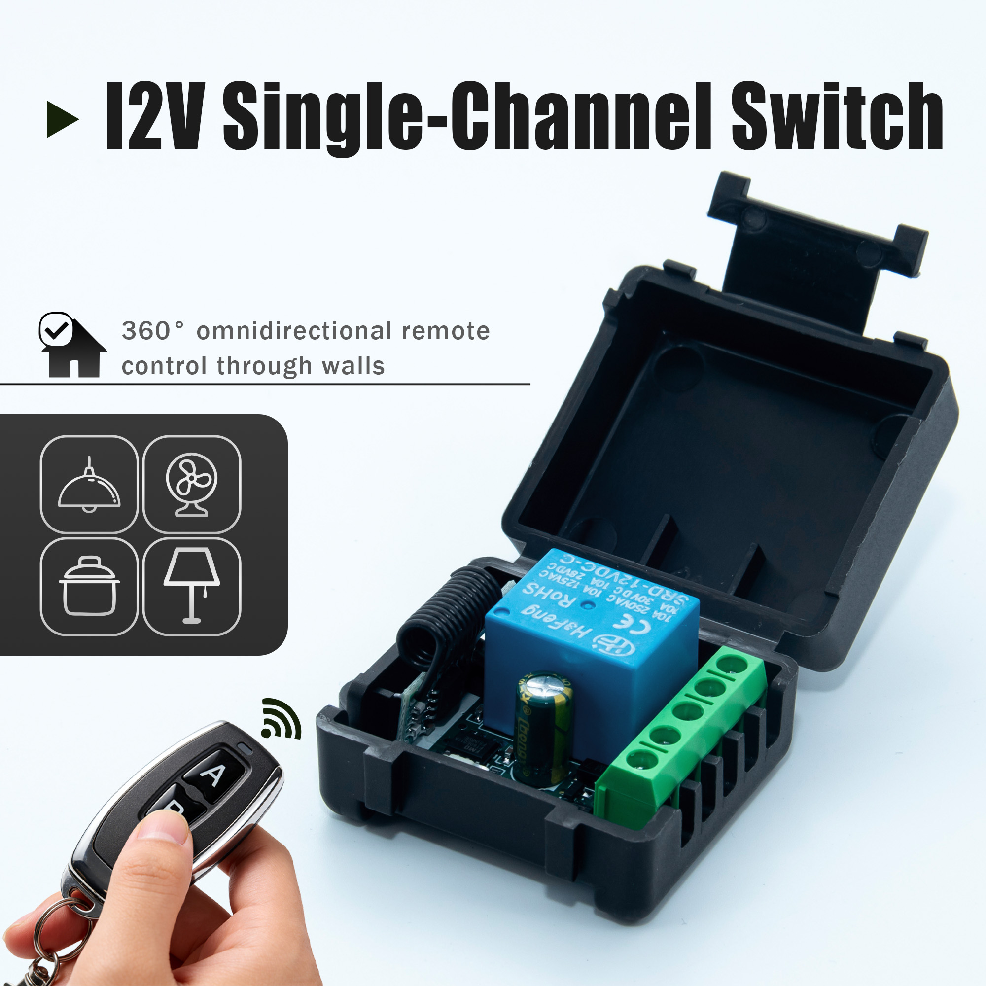 Ir Remote Module - DC 12V 433MHz Drahtloser Fernbedienungsschalter 1-Kanal