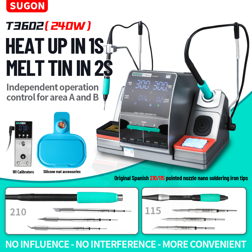Soldering Iron Temperature Probe - SUGON T3602 240W Lötstation mit Doppelgriff,