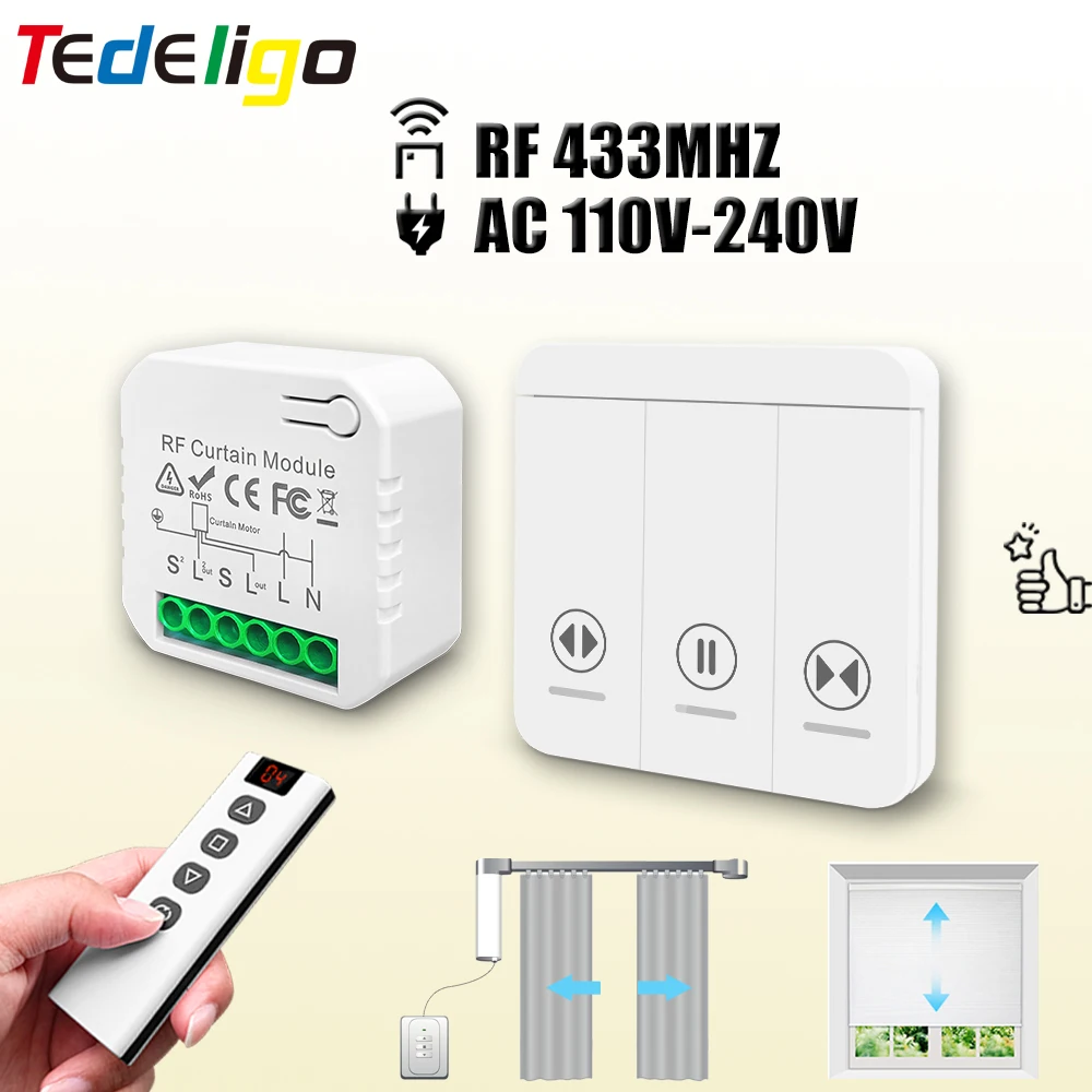 Ir Remote Module - 433 MHz HF-Vorhangschaltermodul AC 220 V