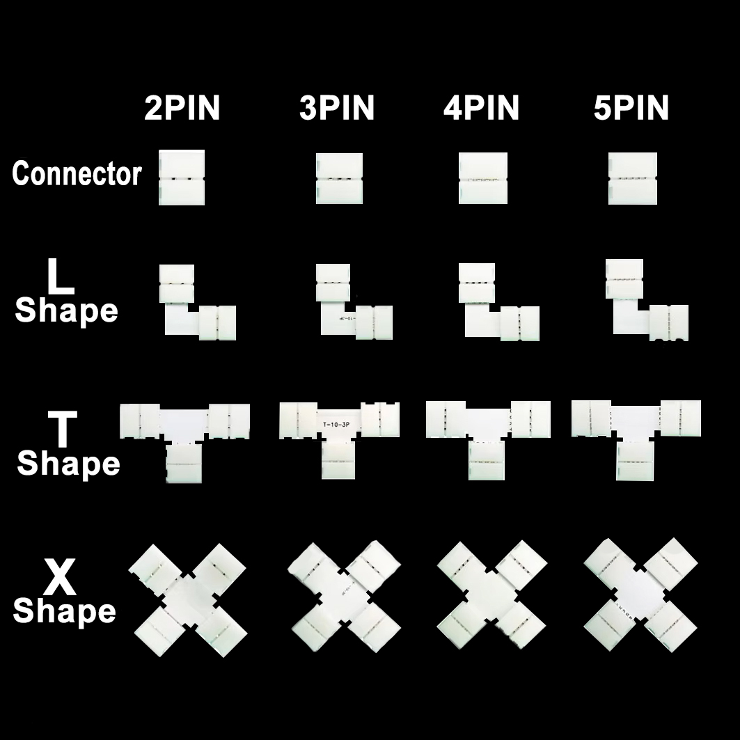 Ws2812B - 5PCS 10mm L/T/X Form Stecker 2/3/4/5PIN