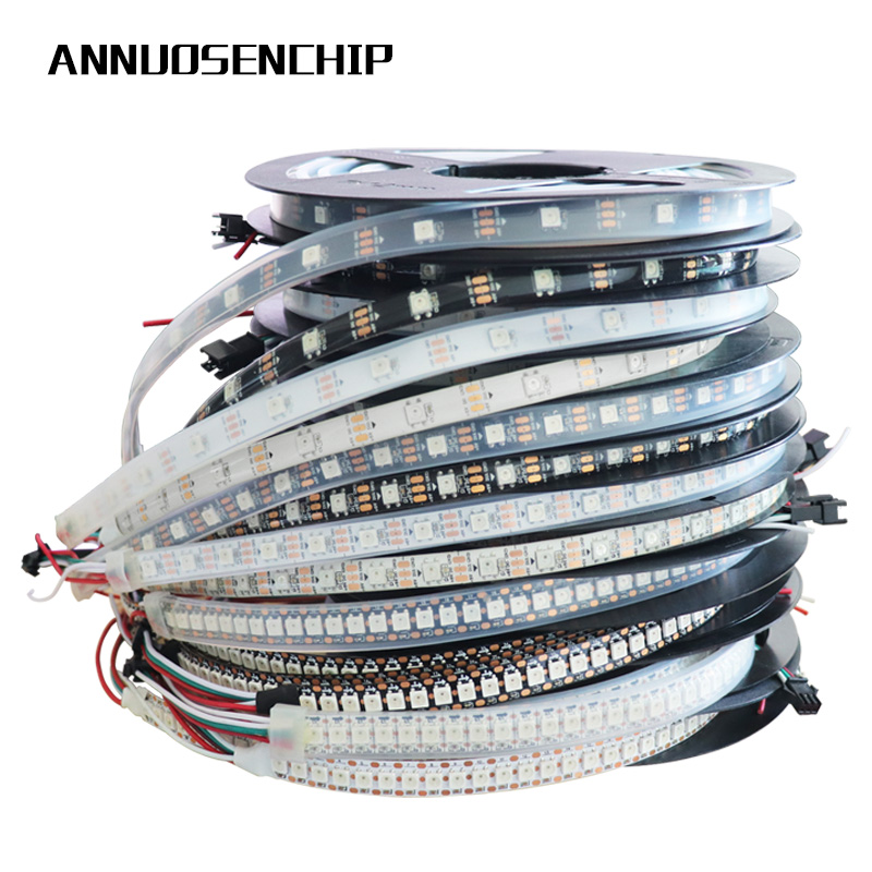 Ws2812B Strip 5V - 1m/5m WS2812B 30/60/144 LEDs/m Smartled Pixel