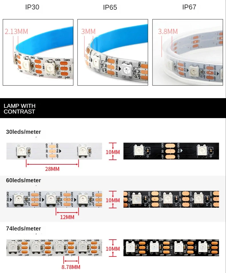 WS2812B Smart Led Streifen Lic – Ws2812B Strip 5V Bewertung und Preis