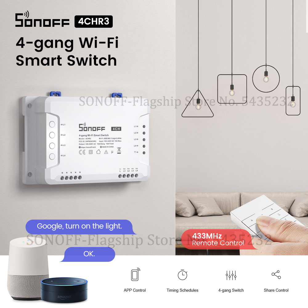 Itead SONOFF 4CH R3 Wifi Draht – Relay Module 1 Channel Bewertung und Preis