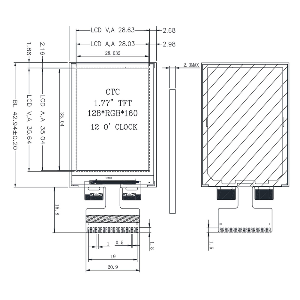 1,77 Zoll LCD-Bildschirm TFT-D – Tft Display 2.4 Bewertung und Preis