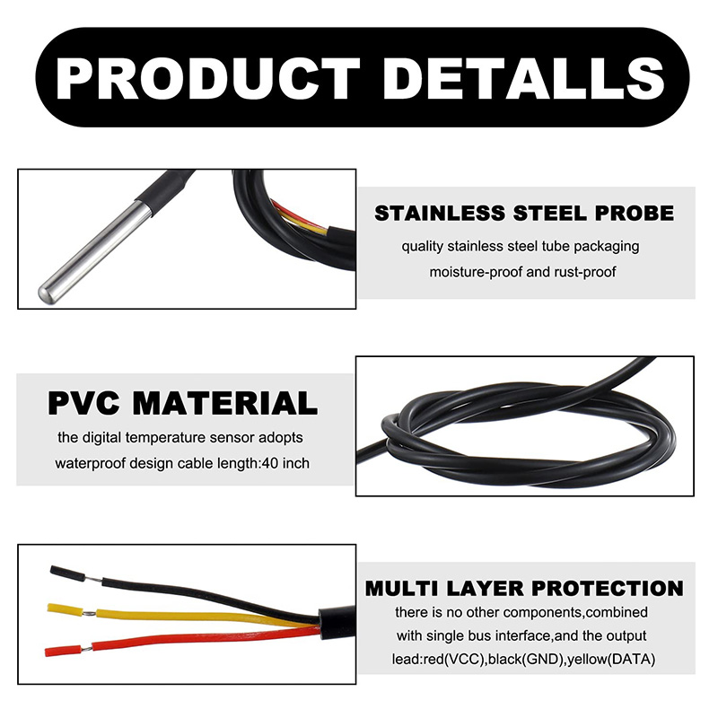DS18B20 Edelstahlpaket 1 Meter – Ds18B20 Bewertung und Preis