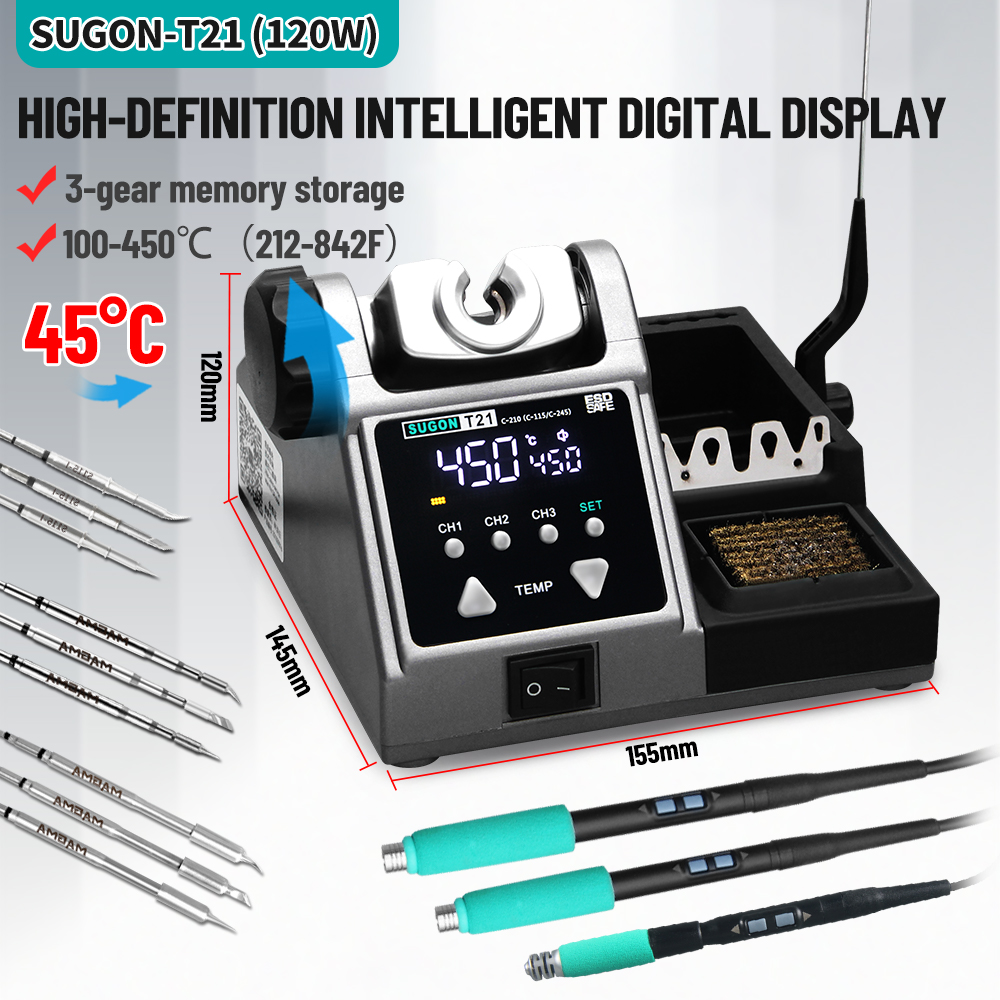 SUGON T21 120W Lötstation 1,6m – Soldering Iron Temperature Probe Bewertung und Preis