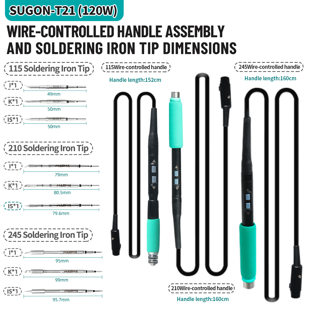 SUGON T21 120W Lötstation 1,6m – Soldering Iron Temperature Probe Bewertung und Preis