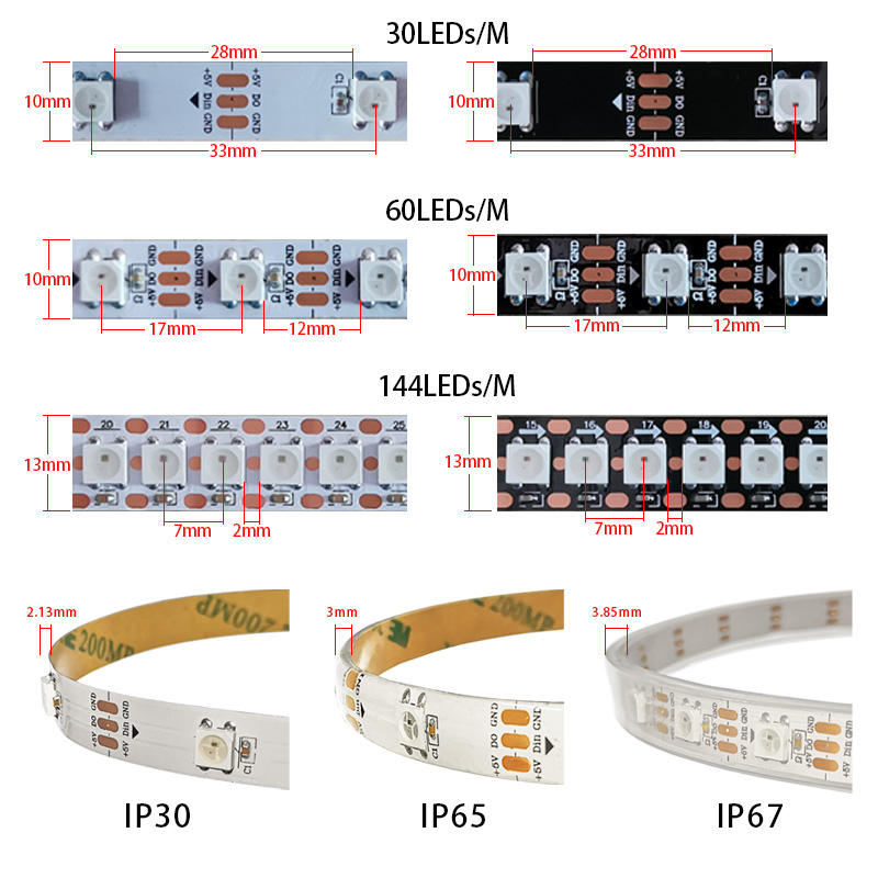1m/5m WS2812B 30/60/144 LEDs/m – Ws2812B Strip 5V Bewertung und Preis